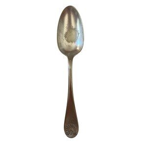 Antique 1889 Silver Spoon With Shell & Floral Design By Wm Rogers B153